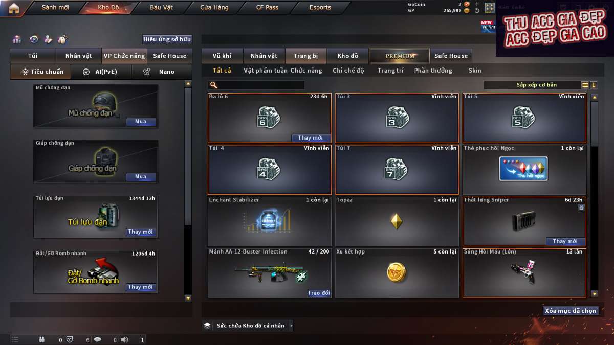 shop acc cf uy tin gia re